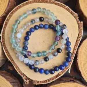 Seeleinstein-Armbänder-Set-Klarheit-Sodalith-Turmalinquarz-Fluorit