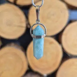 Seelenstein-Anhänger-Aquamarin-Doppelender